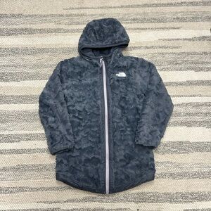 The North Face Kids Medium Gray Reversible Puffer Jacket Fuzzy Fleece Jacket